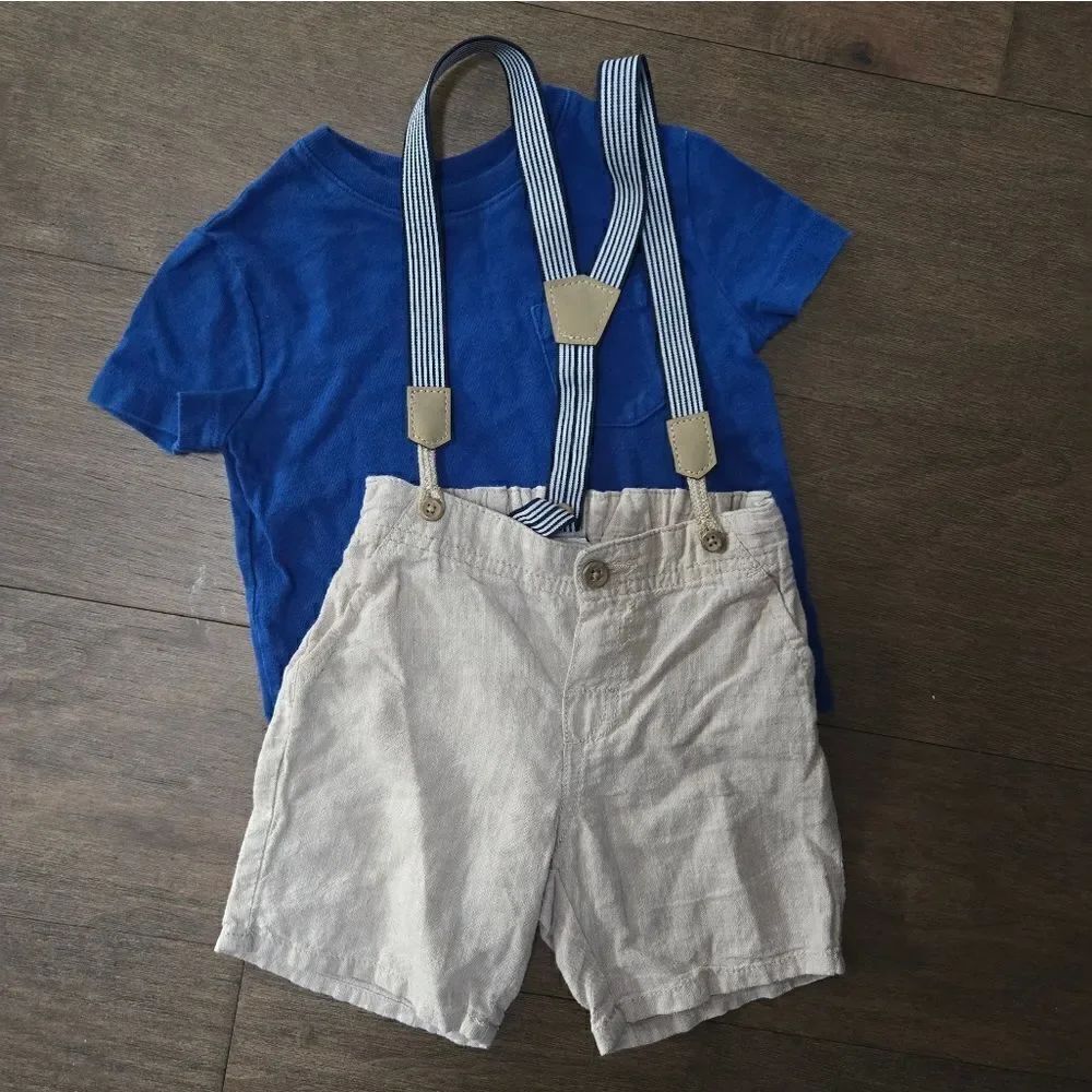 H&M Linen Overall Baby Gap t-shirt 12 18 Lot